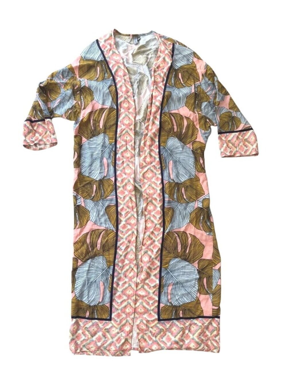 Bl^nk London Blank Sophia Kimono One Size 100% Viscose Palm Print